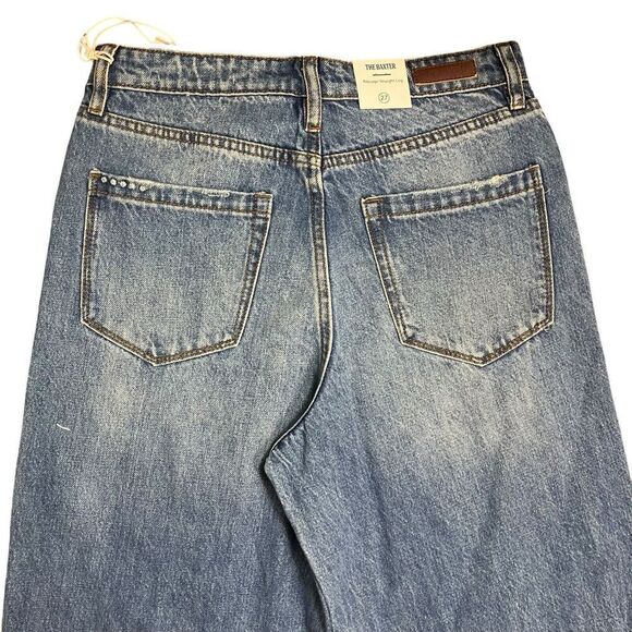 Blank NYC Jeans Women’s 27 Blue the baxter ribcage straight Button Fly Cropped - Picture 9 of 11